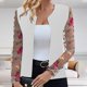thumbnail image 1 of Puntoco Chaqueta Tipo Cárdigan De Manga Larga Con Estampado De Encaje Para Mujer, Informal, A La Moda, Abrigo, 1 of 5