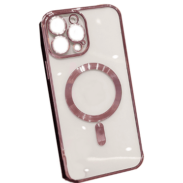 GJX Phone Case,Transparent MagSafe Case for iPhone 11 Pro Max,Drop Protection Rose Gold Electroplated Edges,Rose Gold