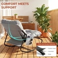 thumbnail image 6 of Pirecart Outdoor Papasan Rocking Chair, Lounge Chair with Cushion & Side Pocket, Metal Frame, Patio Rocker Chair for Balcony Backyard, Gray, 6 of 13