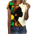 thumbnail image 2 of Simua Women Casual Print O-Neck Shirt Independence Day T-Shirt Short Sleeve Tops, 2 of 4