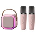 thumbnail image 1 of DEBGFS Integrated Bluetooth Audio Portable Wireless Microphone, Children's Karaoke Machine, Intelligent Wireless Mini Speaker with 2 Microphone(Pink),Pink, 1 of 6