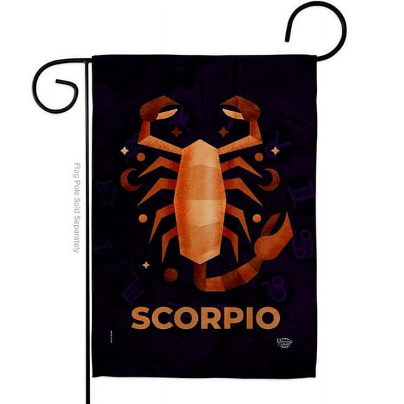 Ornament Collection G190030-BO 13 x 18.5 in. Scorpio Garden Flag for Interests Zodiac Double-Sided Decorative Vertical Flags & House Decoration Banner Yard Gift