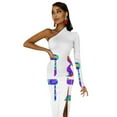 thumbnail image 5 of Ahavah Love in Hebrew 21419 Half Dleeve Split Dress Women"s skirt Women"s summer dress Summer women"s clothing luxury dresses, 5 of 6