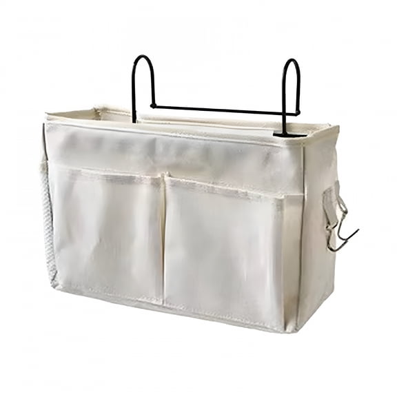LAMIRO Bedside Caddy Hanging Bed Organizer Storage Bag Pocket for Bunk and Hospital Beds,College Dorm Rooms Baby Bed Rails,Camp 4 Pockets