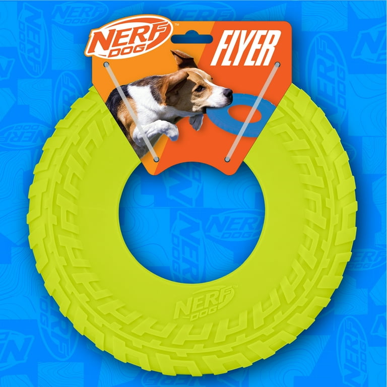 Nerf Dog Tire Flyer Dog Fetch Toy, Green Disc photo 6