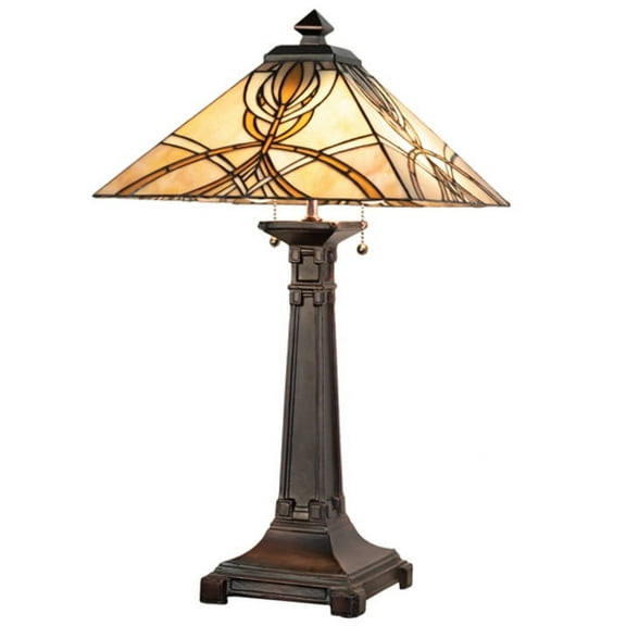 Meyda Tiffany 263183 Glasgow Bungalow 2 Light 24" Tall Buffet Table Lamp - MultiColor