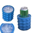 thumbnail image 2 of Máquina para hacer hielo Vhermosa cubeta de silicona con tapa enfriador azul para whisky cócteles, 2 of 6