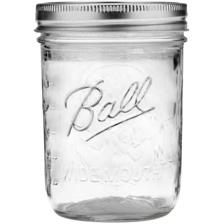  Ball Wide Mouth Pint 16-Ounces Mason Jars with Lids and Bands,  (Set of 3): Home & Kitchen