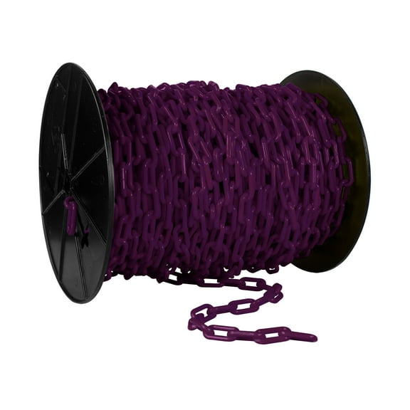 1.5 Inch x 200 Feet Purple Plastic Safety Chain Reel