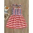 thumbnail image 4 of Toddler Kid Baby Girl Independence Day Sleeveless Ruffled Swing Dress USA Flag Print A Line Princess Dresses, 4 of 9