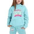 thumbnail image 2 of lnmuld Winter Outfits 2 Piece 2025 Year Print Girls Long Sleeve Hooded Sweater and Pants Outfit Set with Letter Design for Big Kids Solid Color Size:12-13 Years, 2 of 4