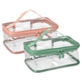 thumbnail image 1 of 2 Bolsas De Maquillaje Transparentes Unique Bargains Impermeables Para Viaje Rosa Y Verde, 1 of 1