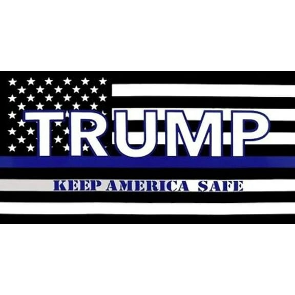 USA Thin Blue Line Trump Keep America Safe Vinyl Decal Bumper Sticker
