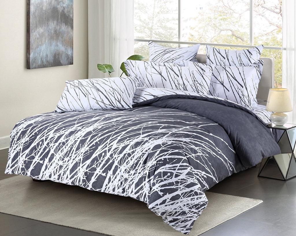 Swanson Beddings Tree Branches 3 Piece 100 Cotton Bedding Set Swanson Beddings Tree Branches 3 Piece 100 Cotton Bedding Set Duvet Cover And Two Pillow Shams Gray Queen Com
