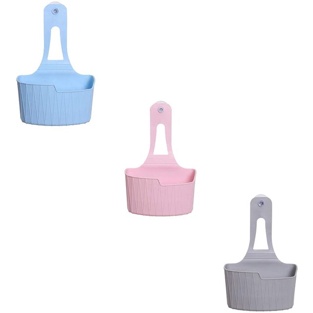 3 piezas de soporte para esponja, bolsa colgante para colocar esponja, cesta de jabón para fregadero, cesta de drenaje de plástico