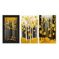 thumbnail image 2 of Designart "Quill Minimalism Abstract Yellow Forest I" Landscape Trees Wall Art Set Of 3 - Trees Yellow Canvas Set For Living Room Decor, 2 of 6