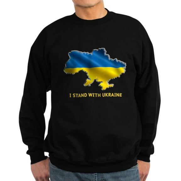 CafePress - I Stand With Ukraine Flag Ukrainian Pri Sweatshirt - Classic Crew Neck Sweatshirt