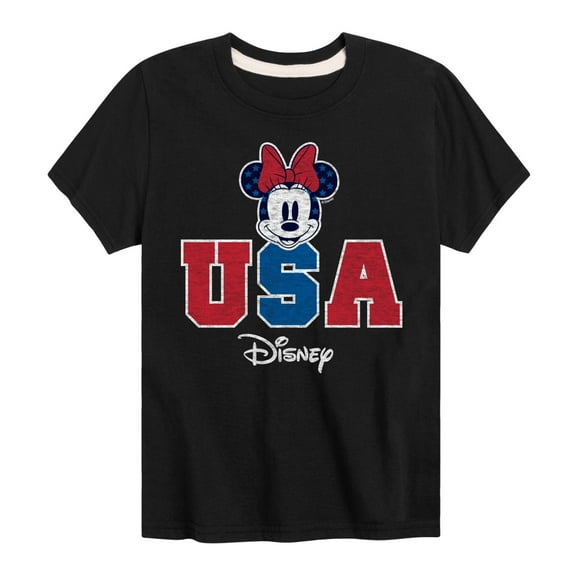 Disney - Americana - Minnie USA - Toddler And Youth Short Sleeve Graphic T-Shirt