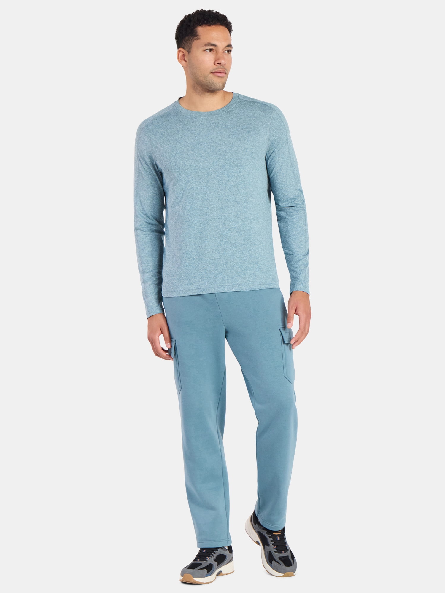 Athletic Works Men's and Big Men's ButterCore Soft Long Sleeve Tee Shirt, Sizes XS-5XL