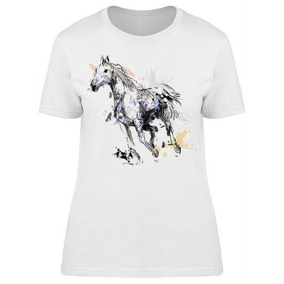 Colorful Horse, Hand Drawn T-Shirt Women -Image by Shutterstock, Female x-Large