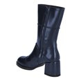 thumbnail image 3 of FSJ Women Classic Round Closed Toe Mid Calf Boots Chunky Block Low Heel Side Zipper Dressy Versatile Booties Shoes Size 8 Navy, 3 of 4