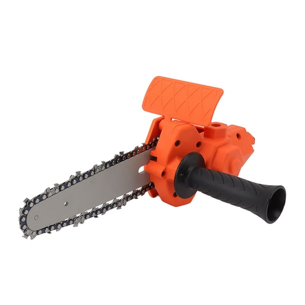 Adaptador de cabezal de conversión de sierra eléctrica inalámbrica que convierte un taladro eléctrico en una motosierra eléctrica de 6 pulgadas, color naranja