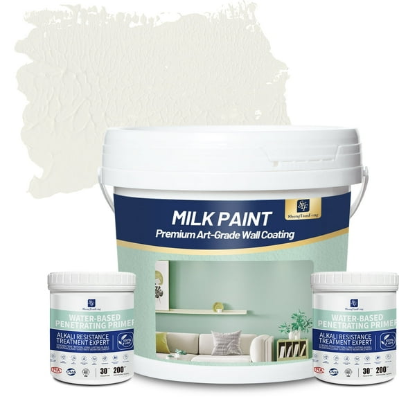 ShangTianFeng Manor White Interior Paint & Primer Kit, 1-Gallon, Premium Eggshell Finish, Stain-Resistant Coating for Living Room, Kitchen, Office & Home Renovation, DIY-Friendly