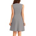 thumbnail image 3 of INSPIRE CHIC Ropa de Mujer para Trabajar Vestidos Midi A-Line Sin Mangas de Color S Gris Claro, 3 of 6