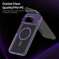 thumbnail image 3 of ELEHOLD Clear Magnetic Phone Case for Google Pixel 10 Pro XL, Compatible with Wireless Charging Slim Translucent Matte Back Shockproof Anti-Fingerprint Cover for Google Pixel 10 Pro XL,Purple, 3 of 7