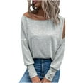thumbnail image 1 of Hauts et Blouses d'Été pour Femmes 2023 T-shirt Décontracté à Manches Raglan Col Rond Automne Hiver pour Femmes en Liquidation, 1 of 5