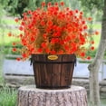 thumbnail image 2 of Artificial Flowers Outdoor Fake Flower - 20 Bundles Faux Plastic Outdoors Flowers Plants Greenery Shrubs for Outside Indoor Garden Porch Window Box Decoration(Red), 2 of 5