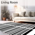thumbnail image 2 of ODIKA 8'x10' Machine Washable Non-Slip Area Rug, Chic Striped Ultramodern Fashionable Trendy Aesthetic Accent High Traffic Rug, Black, 585933, 2 of 5