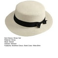 thumbnail image 7 of Bowknot Decor Flat Dome Straw Hat Folding Thin Women Wide Brim Sunscreen Bucket Hat Fashion Accessories, 7 of 7