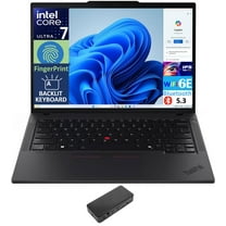 Lenovo T14 Gen 5 AI Powered Laptop 14.0in IPS WUXGA Display (Intel Core Ultra 7 155U, 16GB DDR5, 512GB PCIe SSD, Intel Graphics, Backlit KB, Fingerprint, 2 Thunderbolt 4, Win 11 Pro) w/USB-C Dock