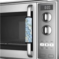 thumbnail image 4 of Xoenoiee 6 PCS Refrigerator Door Handle Covers Anti-skid Soft Kitchen Appliance Gloves Fridge Dishwasher Oven Handle Sleeve Protector Cozy Home Decor, Pale Blue Golden Marble, 4 of 5