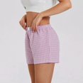thumbnail image 4 of Womens Shorts Shorts Cute Soft Plaid Print Button Front Pajama Bottoms Shorts Sleepwear, 4 of 5