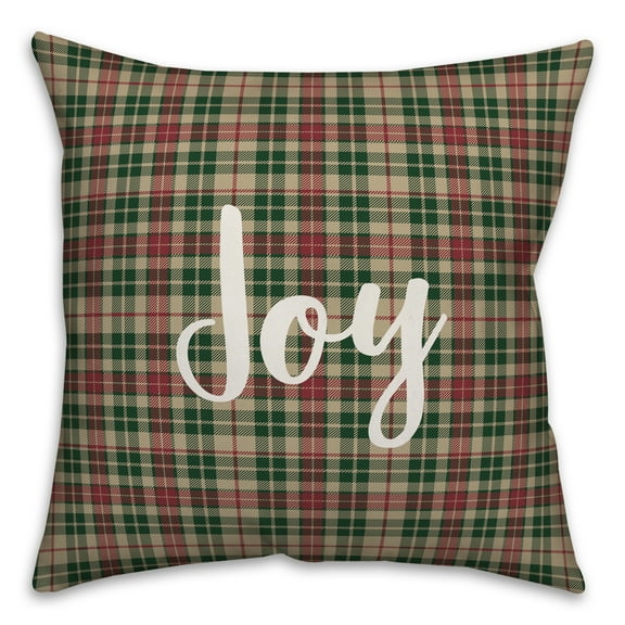 Creative Products Joy in Tartan Plaid 18x18 Spun Poly Pillow