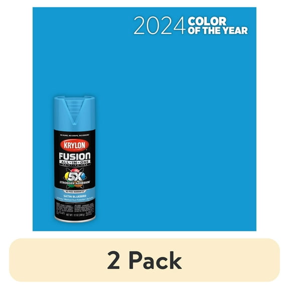 (2 pack) Krylon K02941007 Krylon Fusion All-In-One Bluebird Satin 12 oz. Spray Paint, Multi-Surface, (1 Piece, 1 Pack)