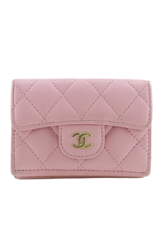 Pre-Owned Chanel Matelasse Tri-fold Wallet, Small Flap Classic AP0230, Lambskin, Made in Italy,...