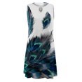 thumbnail image 4 of SMihono Robe d'Été pour Femmes Grande Taille Mode Femmes Décontractée Aguichant Col Rond Robes Imprimées Robe d'Été Sans Manches à Enfiler, 4 of 4