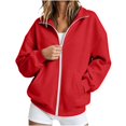 thumbnail image 4 of Womens Zip Up Hoodies 2026 Y2K Casual Long Sleeve Zipper Sweatshirts Fall Winter Comfy Track Jackets with Pockets, 2XL, 4 of 6