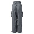 thumbnail image 5 of Baggy Cargo Pants for Men 2025 Elastic Waist Loose Drawstring Casual Parachute Pants with Pockets Streetwear Trousers, 5 of 8