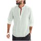 thumbnail image 2 of pstuiky Camisas de manga larga de invierno para hombre, Blusa de cuello alto con mangas largas y botones de color liso para hombre Tops de hombre l, 2 of 6