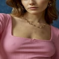 thumbnail image 4 of Women‘s Spring Solid Color Long Sleeve Square Neck Slim T-shirt, 4 of 5