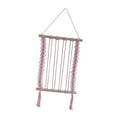 thumbnail image 4 of Tapiz de pared de macramé, tapiz tejido bohemio, decoración de pared con tapiz de macramé rosa, 4 of 9