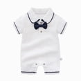 thumbnail image 4 of KPOPLK Summer Sleep Outfit One Piece Clothes Infant Newborn Baby Boy Romper Jumpsuit Lapel Neck Short Sleeve Pajama Bodysuit Size 0-3 Months,A, 4 of 9