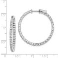 thumbnail image 2 of Sterling Silver CZ 70 Stones In and Out Round Hoop Earrings QE7569, 2 of 3