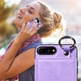 thumbnail image 5 of Nalacover for iPhone 8 Plus/7 Plus Wallet Case with Card Slots & Metal Finger Ring, Durable PU Leather Back Double Magnetic Botton Flip Kickstand Purse Shockproof Phone Case,Purple, 5 of 10