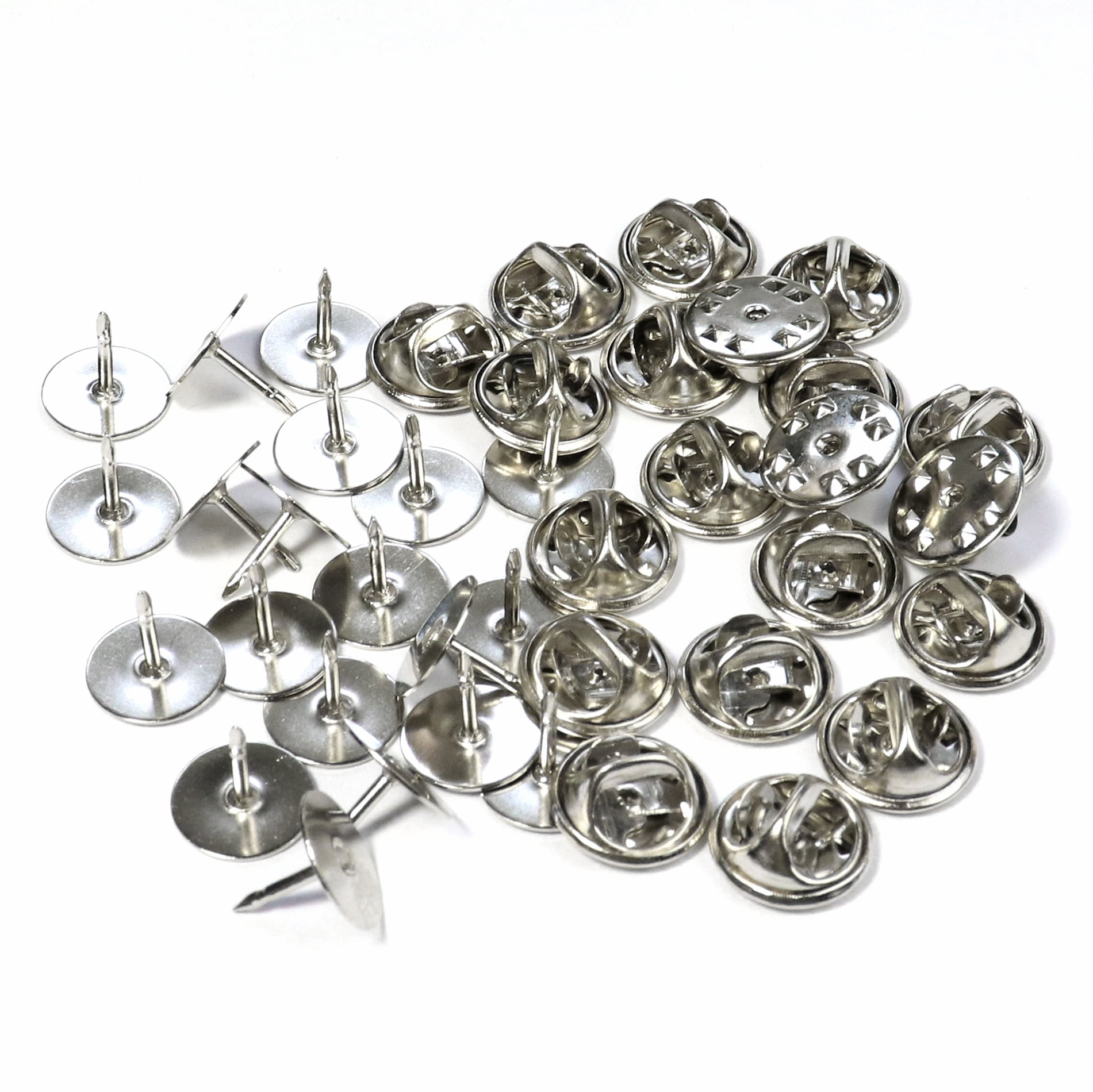 120 Pairs Butterfly Clutch Tie Tacks Pin Back Replacement with 8mm Length Blank Pins for Craft Making (Silver)