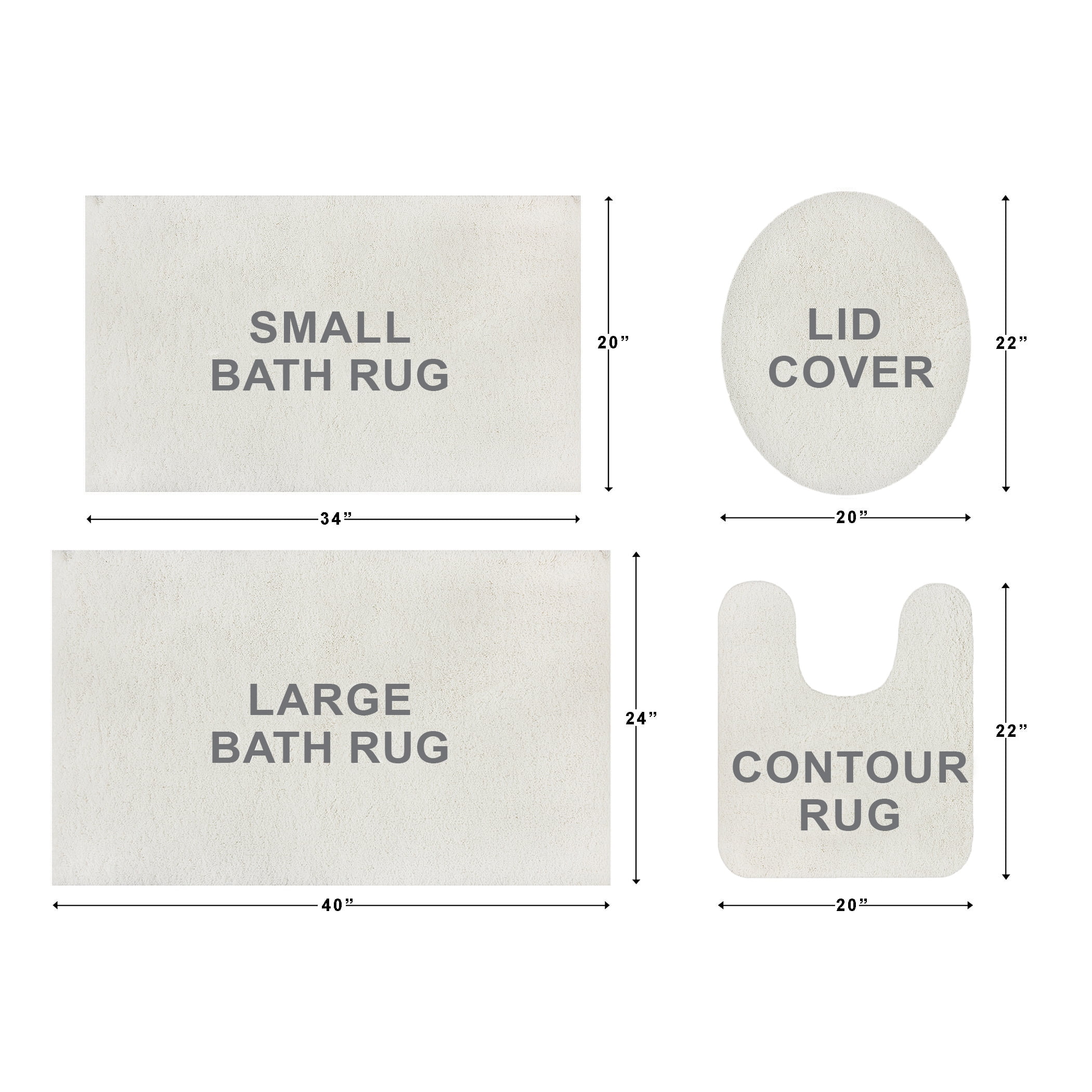Mainstays Performance Recycled Polyester Bath Rug, Arctic White, 20" x 34"